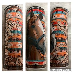 Brand new 20 ounce metal horse western Tumblr